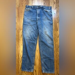 Vintage Levis Orange Tab Jeans Faded 540 Relaxed 40X34 Leather Patch USA 1990s